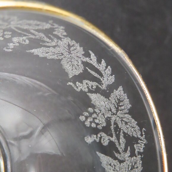 Set of 2, Bartlett Collins Decoration 806 Clear (Gold Trim), Footed Dessert Bowl - Picture 9 of 9